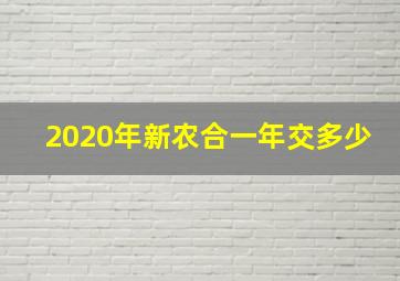 2020年新农合一年交多少