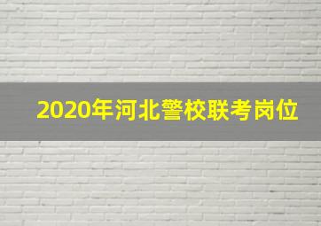 2020年河北警校联考岗位