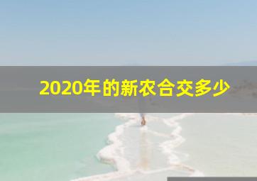 2020年的新农合交多少