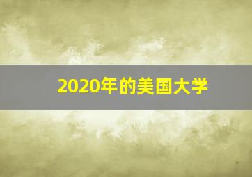 2020年的美国大学