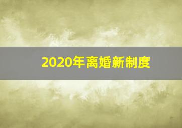 2020年离婚新制度