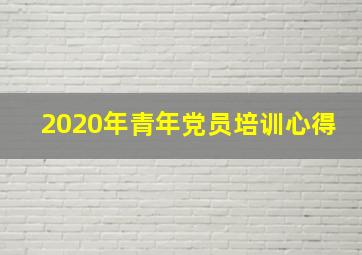 2020年青年党员培训心得