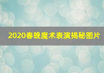 2020春晚魔术表演揭秘图片