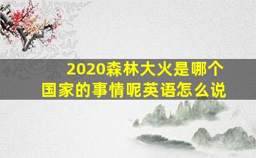 2020森林大火是哪个国家的事情呢英语怎么说