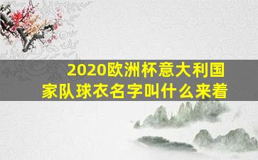 2020欧洲杯意大利国家队球衣名字叫什么来着