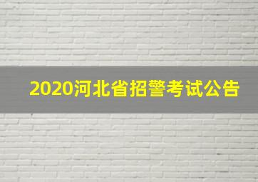 2020河北省招警考试公告