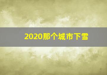 2020那个城市下雪