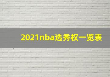 2021nba选秀权一览表