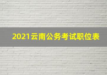 2021云南公务考试职位表