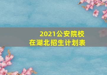 2021公安院校在湖北招生计划表