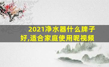 2021净水器什么牌子好,适合家庭使用呢视频