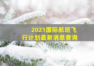 2021国际航班飞行计划最新消息查询