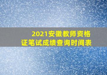 2021安徽教师资格证笔试成绩查询时间表