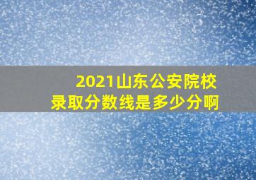 2021山东公安院校录取分数线是多少分啊