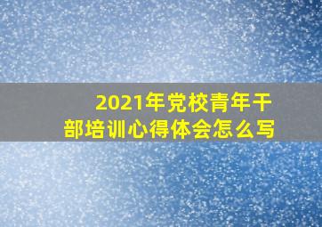 2021年党校青年干部培训心得体会怎么写