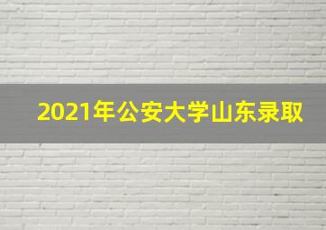 2021年公安大学山东录取