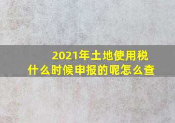 2021年土地使用税什么时候申报的呢怎么查