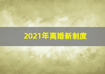 2021年离婚新制度