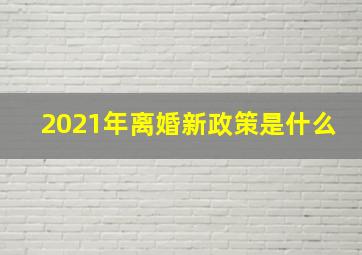 2021年离婚新政策是什么