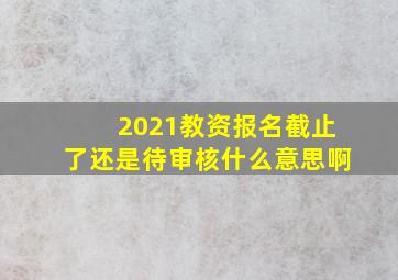 2021教资报名截止了还是待审核什么意思啊