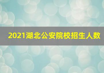 2021湖北公安院校招生人数