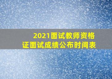 2021面试教师资格证面试成绩公布时间表