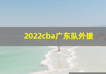 2022cba广东队外援