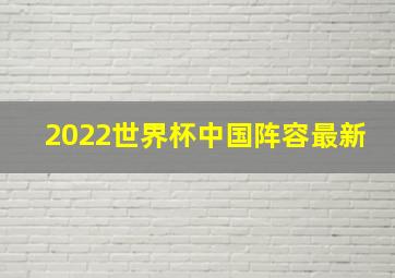 2022世界杯中国阵容最新