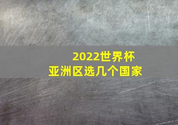 2022世界杯亚洲区选几个国家