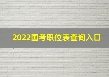 2022国考职位表查询入口