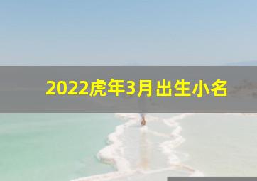 2022虎年3月出生小名