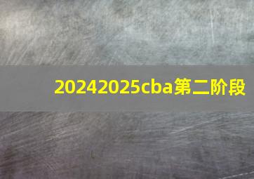 20242025cba第二阶段