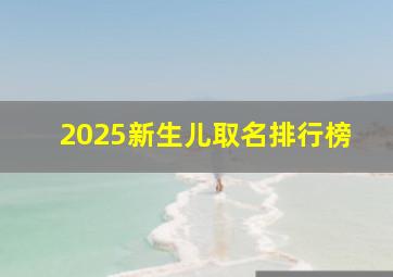 2025新生儿取名排行榜