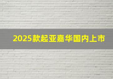 2025款起亚嘉华国内上市