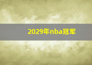 2029年nba冠军