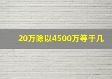 20万除以4500万等于几