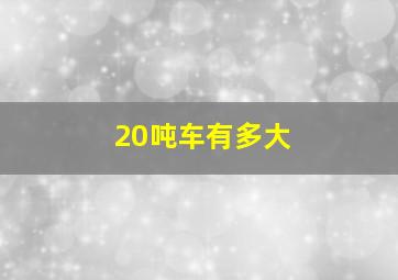 20吨车有多大