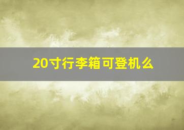 20寸行李箱可登机么