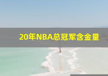 20年NBA总冠军含金量