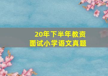 20年下半年教资面试小学语文真题