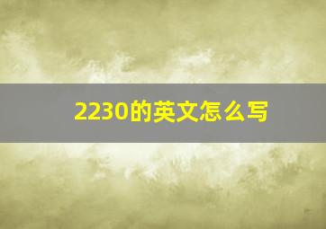 2230的英文怎么写