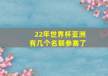 22年世界杯亚洲有几个名额参赛了