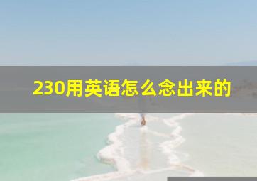 230用英语怎么念出来的