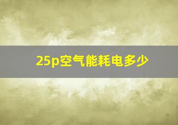 25p空气能耗电多少