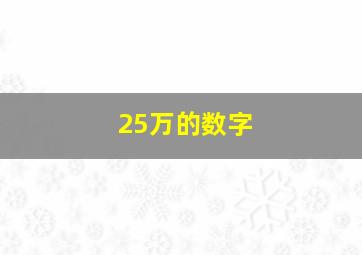 25万的数字