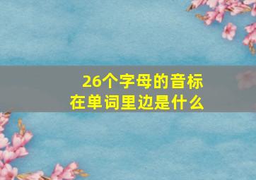 26个字母的音标在单词里边是什么