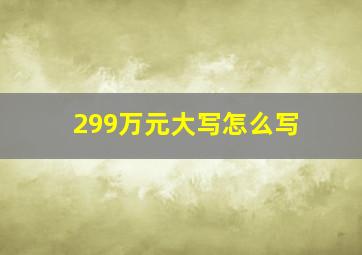 299万元大写怎么写