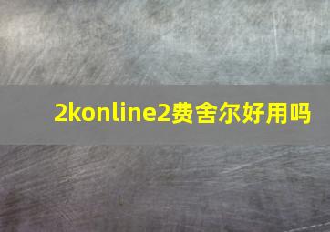 2konline2费舍尔好用吗