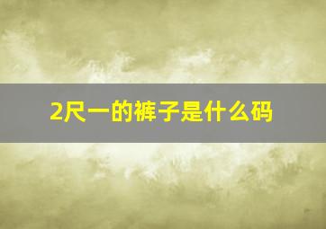 2尺一的裤子是什么码