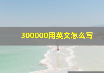 300000用英文怎么写